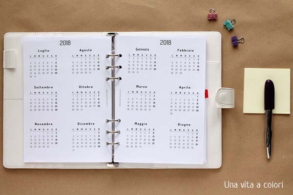 refill 2018 calendario annuale