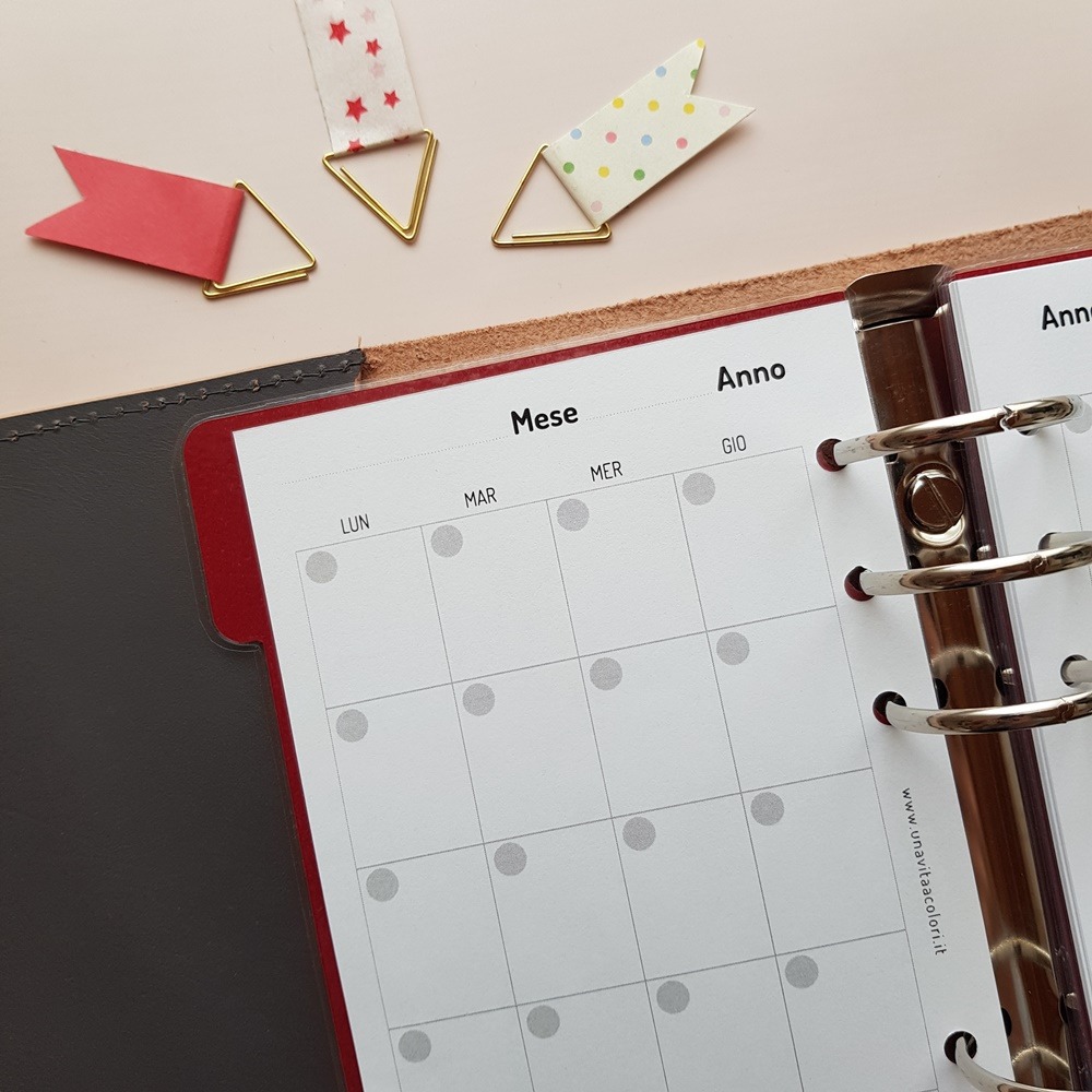Refill mensile senza data calendario per organiser